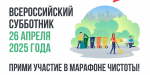 26 апреля по всей стране пройдет Всероссийский субботник